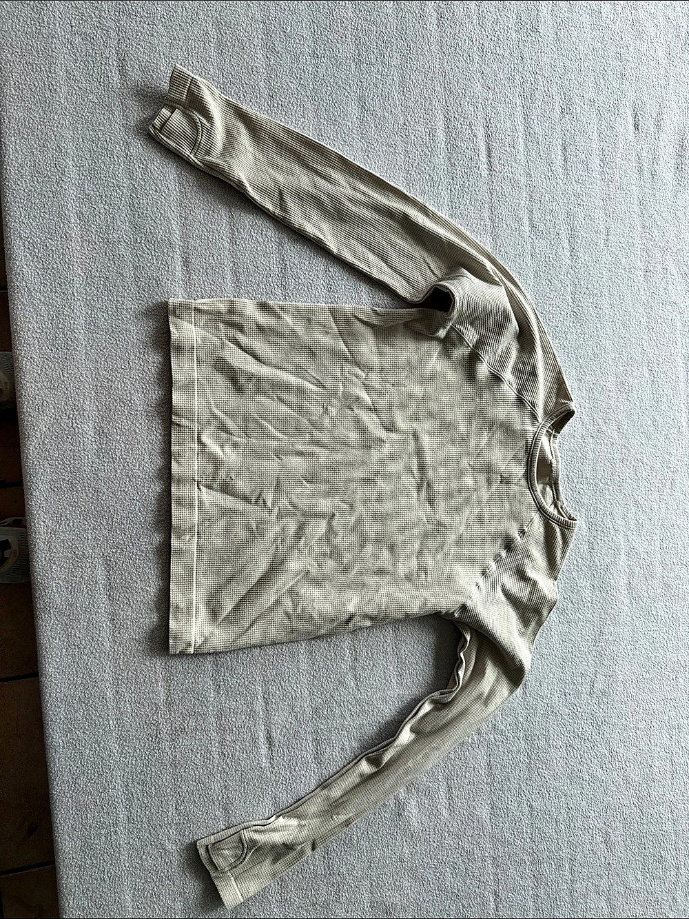 Lululemon Waffle-Knit Crewneck Long-Sleeve Shirt Cream